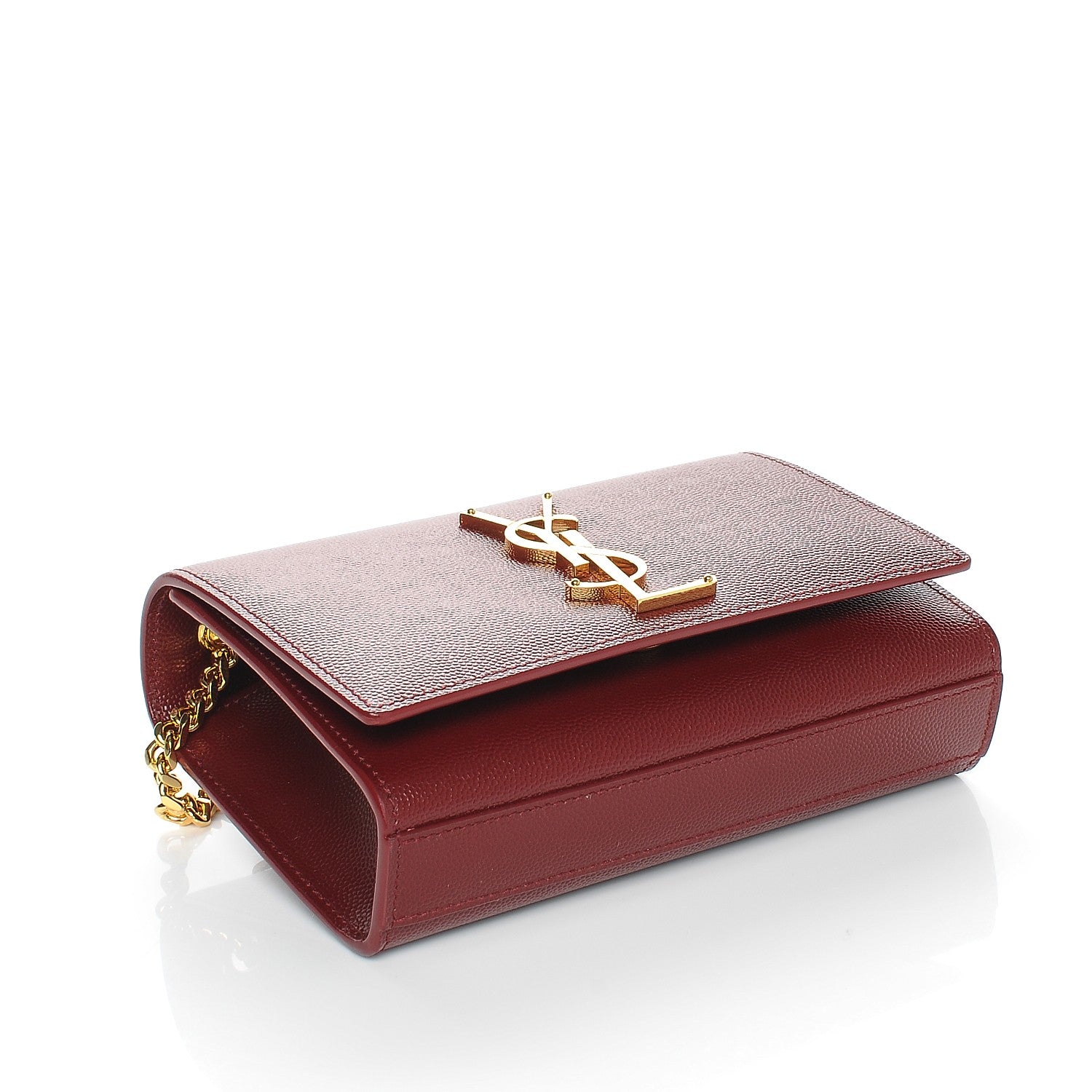 Saint Laurent Grain De Poudre Small Monogram Kate Satchel Oxblood 4 of 7