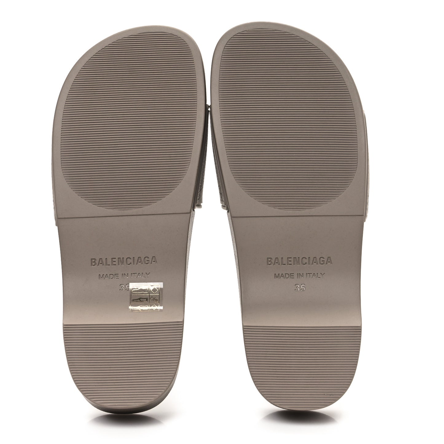 Rubber Allover Logo Womens Pool Wedge Slide Sandals 35 Dark Mink