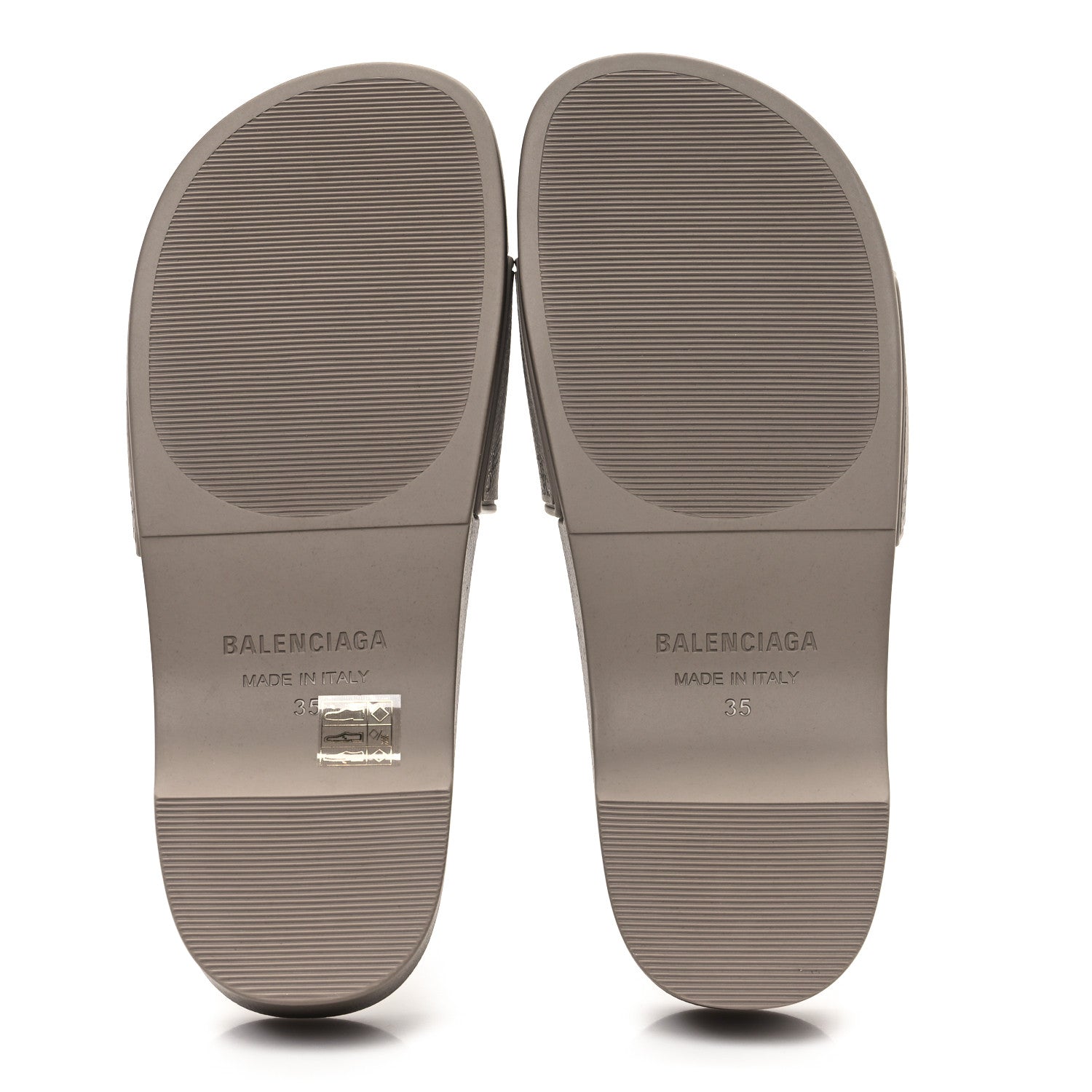 Balenciaga Rubber Allover Logo Womens Pool Wedge Slide Sandals 35 Dark Mink 6 of 8