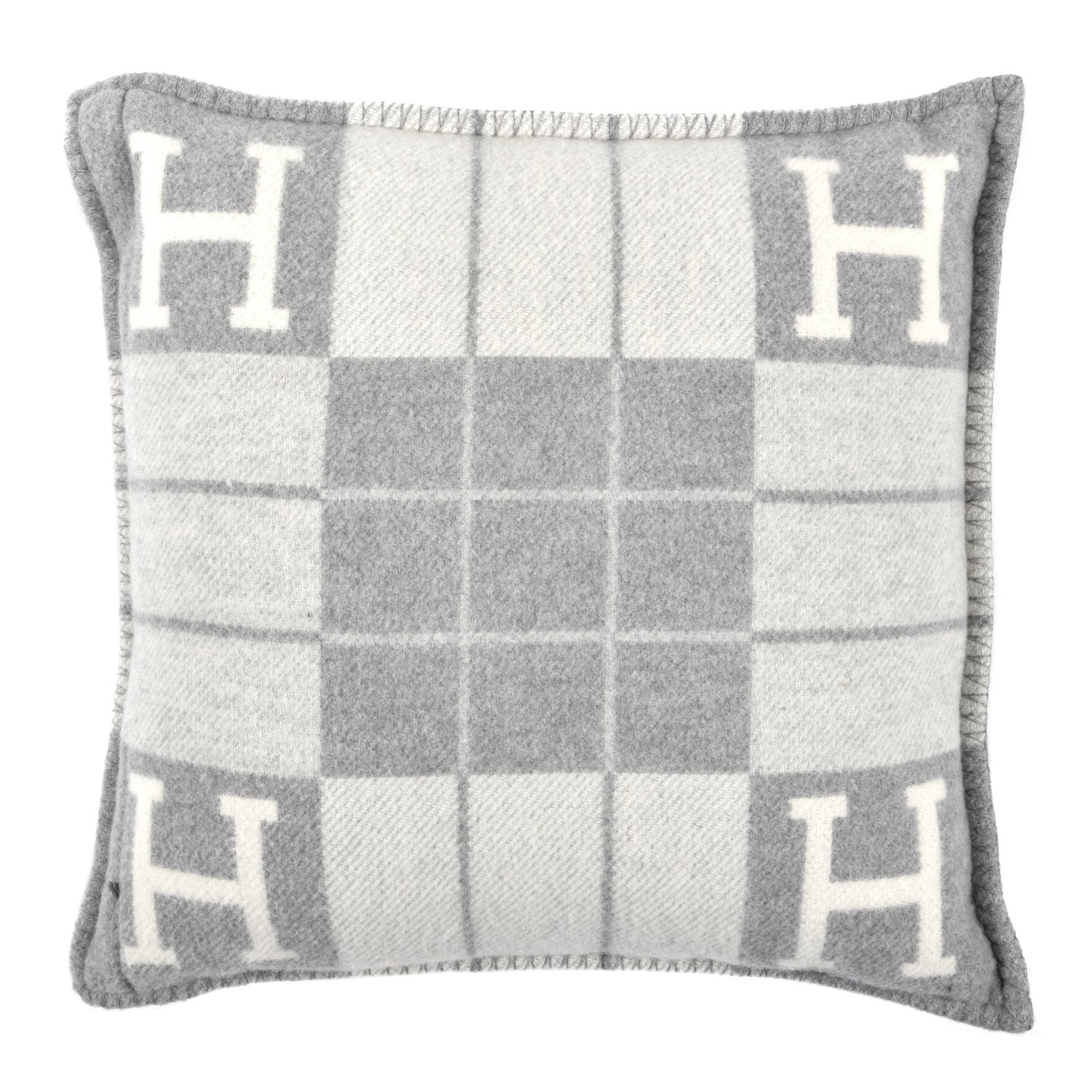 Wool Cashmere Avalon III Pillow PM Ecru Gris Clair