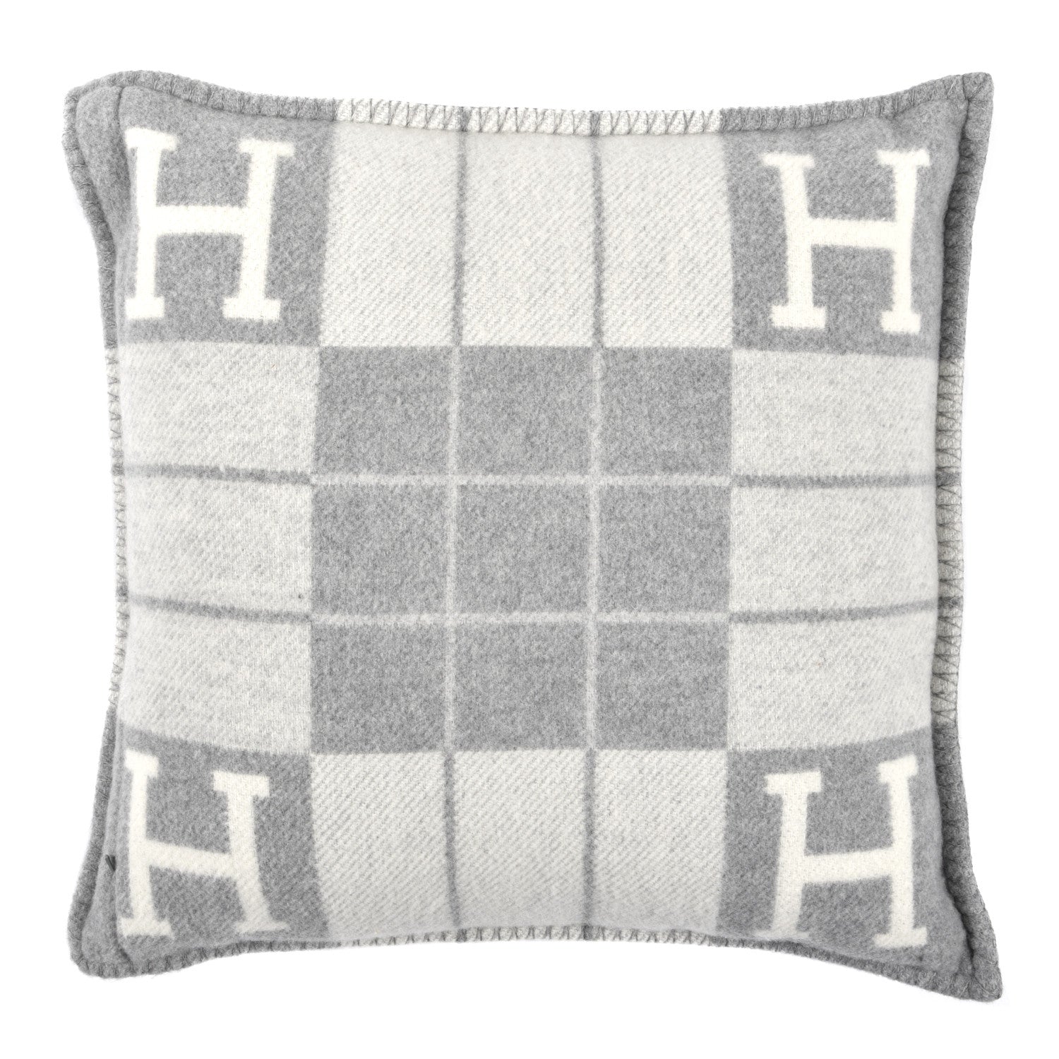 Hermes Wool Cashmere Avalon III Pillow PM Ecru Gris Clair 2 of 3