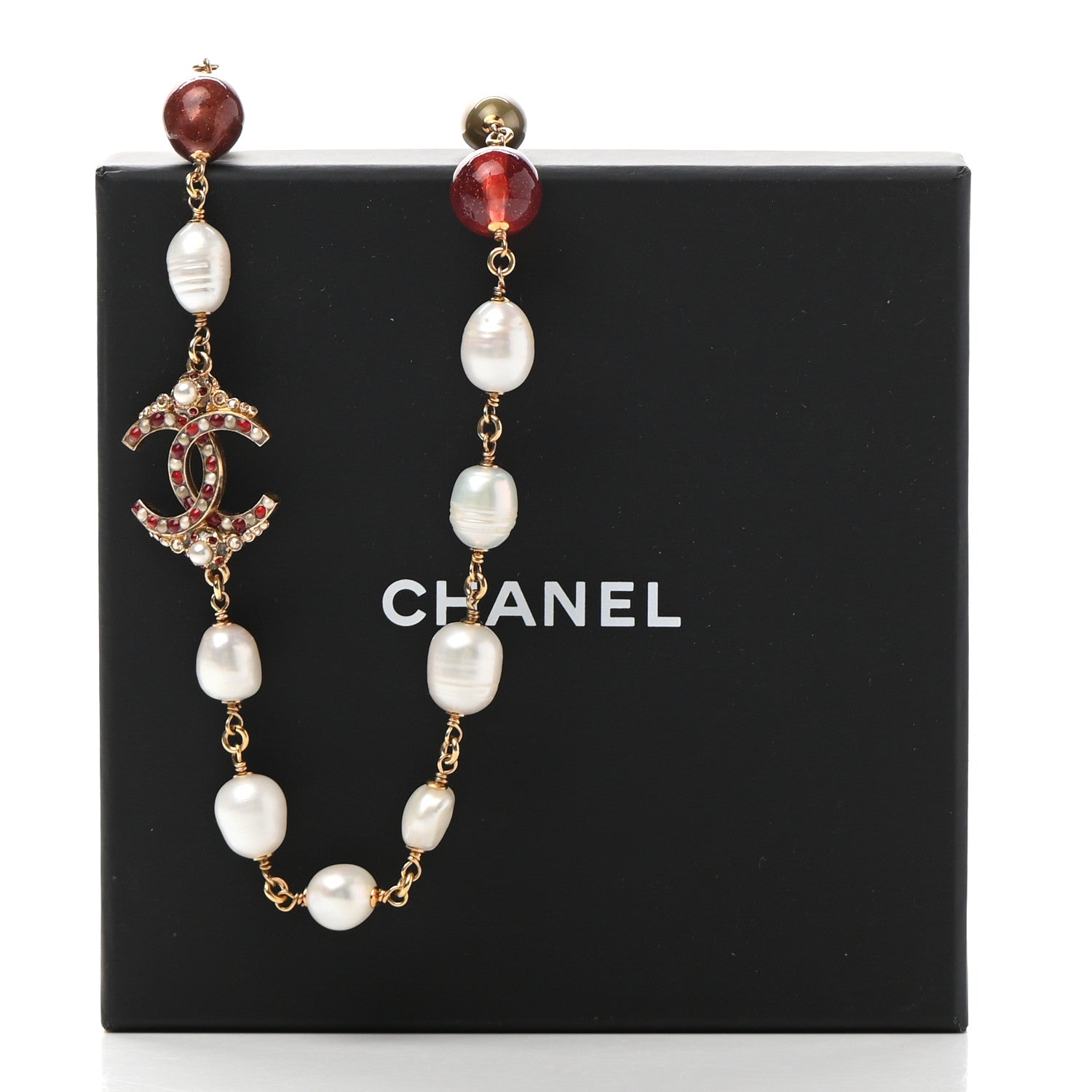 Chanel Enamel Bead Pearl CC Long Necklace 11 of 11