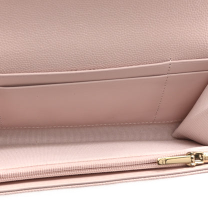 Chanel Caviar Quilted Enamel Crystal CC Flap Wallet Light Pink 5 of 11
