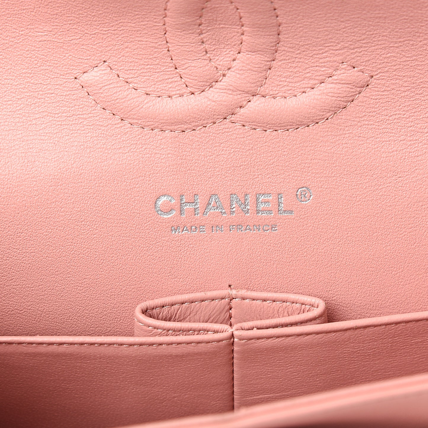 Patent Quilted Medium Double Flap Light Pink