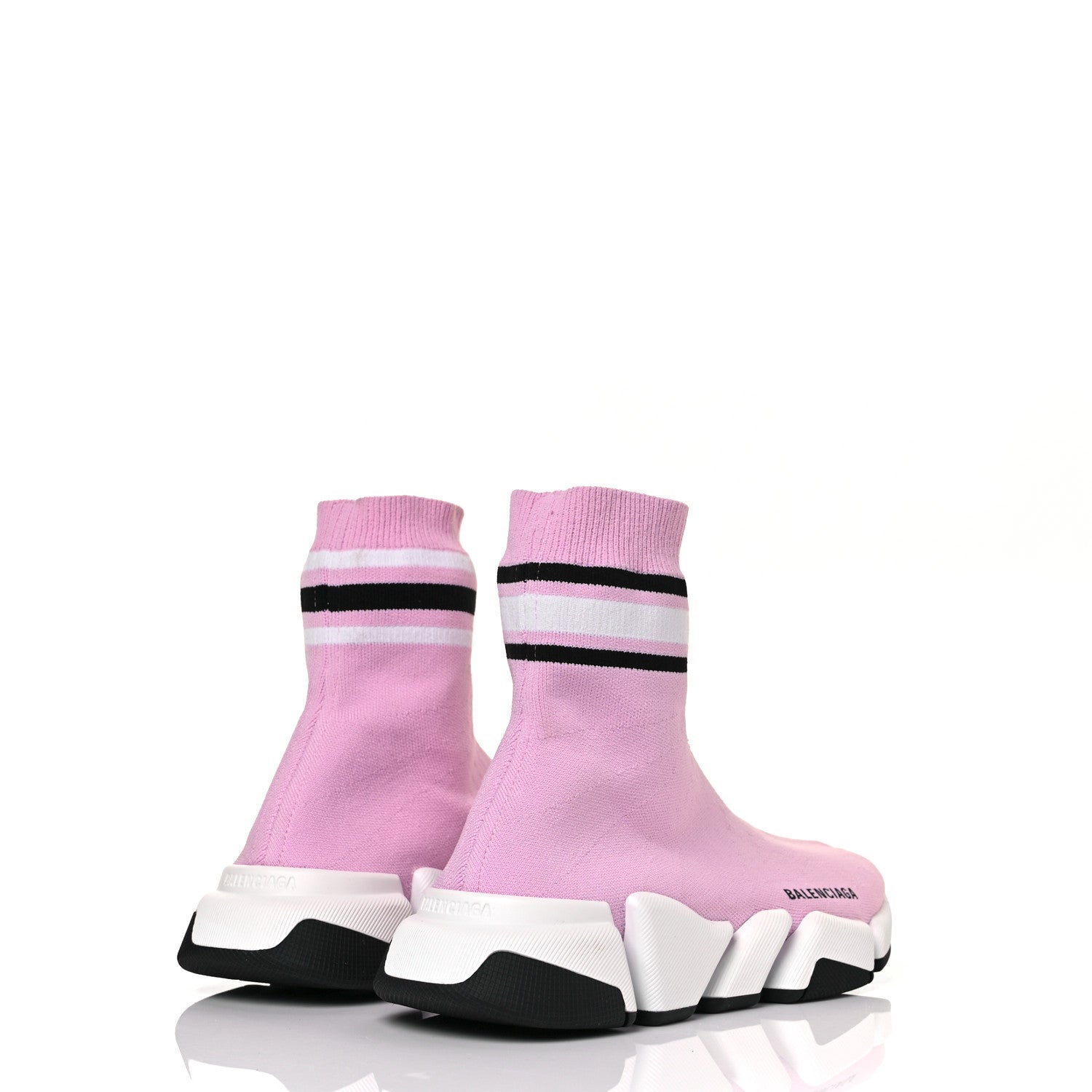 Balenciaga Technical 3D Recycled Knit Striped Womens Speed 2.0 Sneakers 40 Sweet Lilac Multicolor 4 of 7