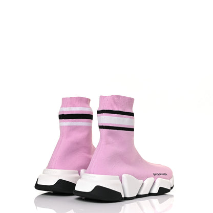 Balenciaga Technical 3D Recycled Knit Striped Womens Speed 2.0 Sneakers 40 Sweet Lilac Multicolor 4 of 7