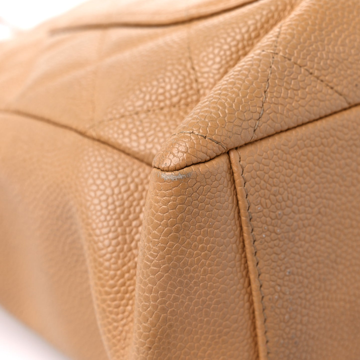 Caviar Quilted Petit Shopping Tote PST Beige
