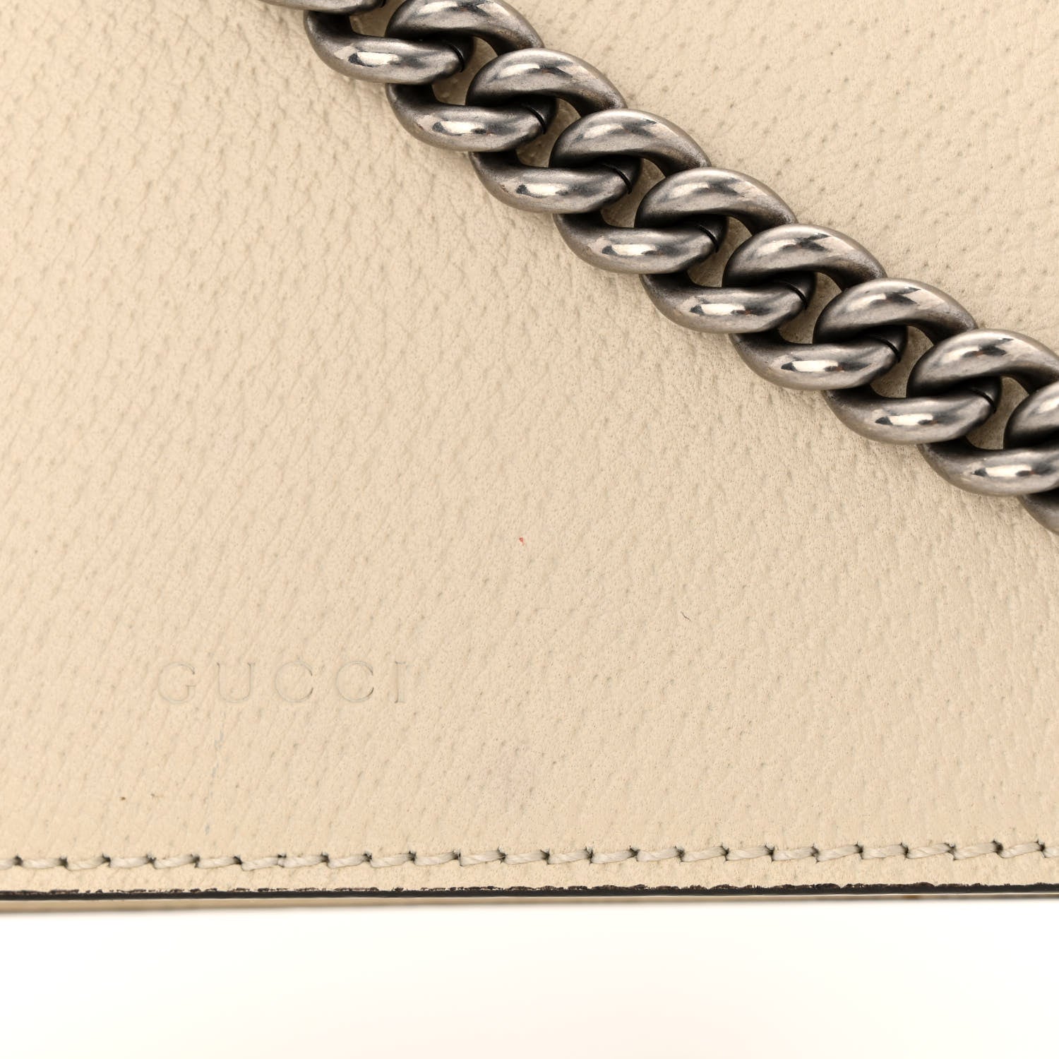 Gucci Textured Calfskin Crystal Mini Dionysus Shoulder Bag Mystic White 14 of 15
