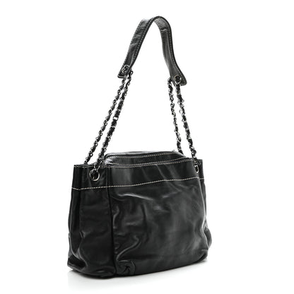 Chanel Lambskin Lax Accordion Hobo Black 2 of 10
