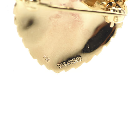 Tiffany 18K Yellow Gold Leaf Brooch Pin 4 of 5