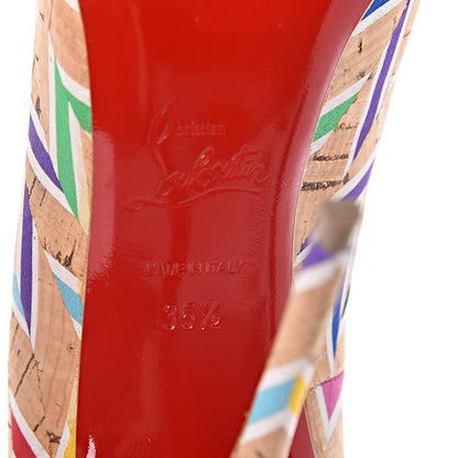 Christian Louboutin Cork Chevron Print So Kate 120 Pumps 35.5 Multicolor 6 of 14