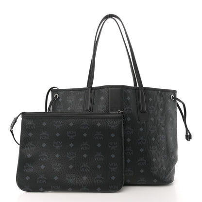 MCM Visetos Medium Liz Reversible Shopper Tote Black 3 of 12