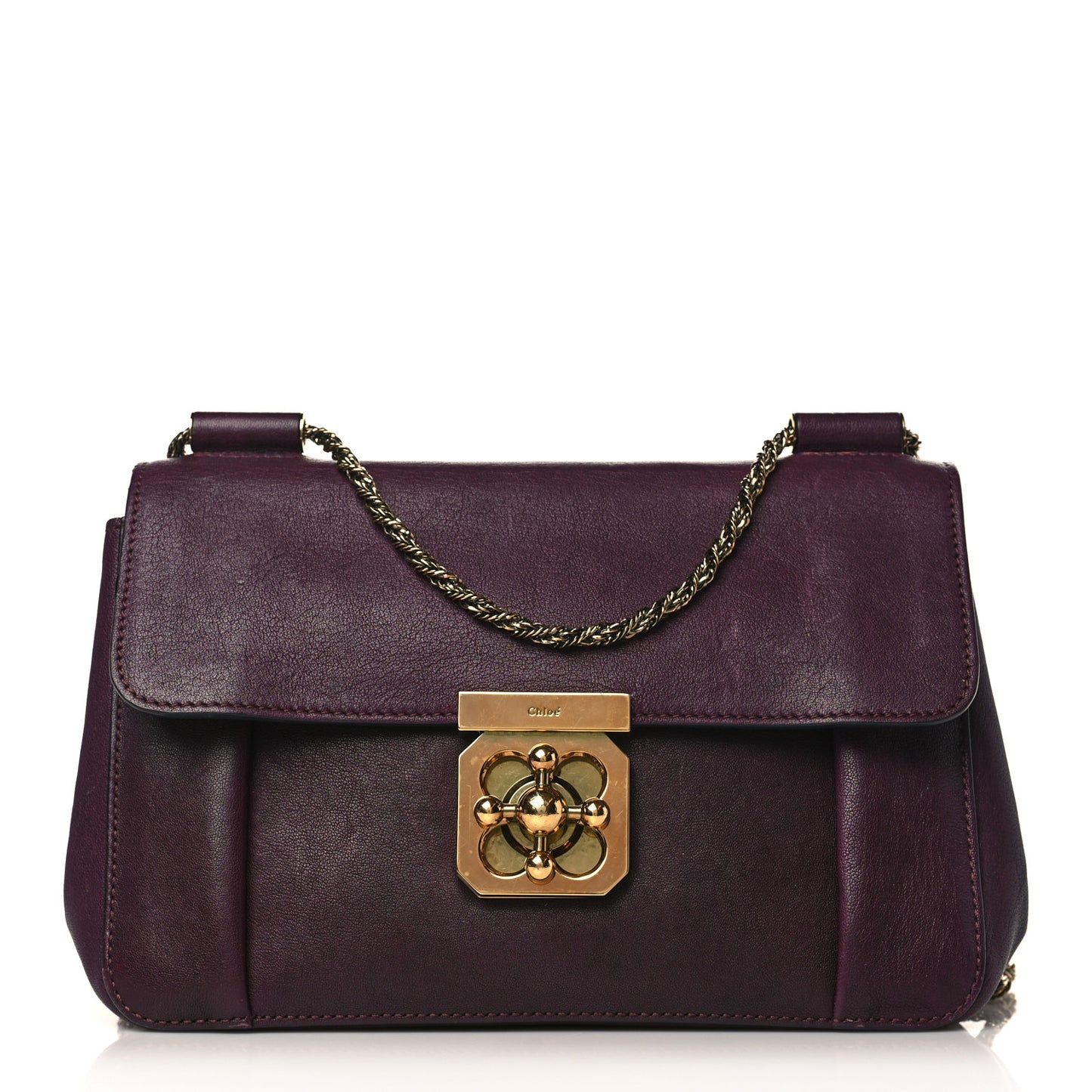 Calfskin Medium Elsie Shoulder Bag Purple