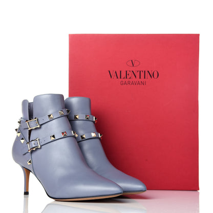 Valentino Garavani Calfskin Rockstud Double Buckle 65mm Ankle Boots 37.5 London Stone 9 of 9