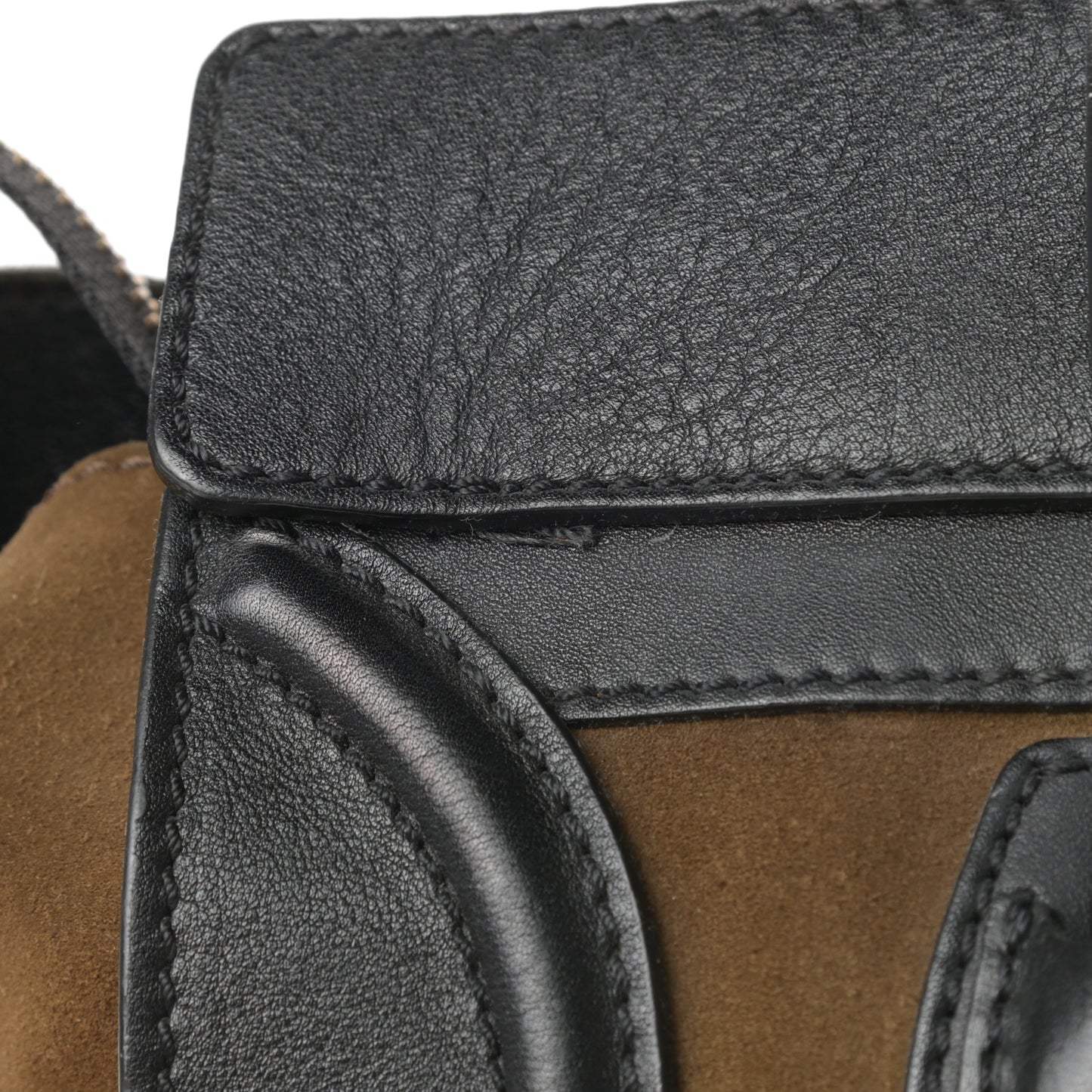 Smooth Calfskin Suede Micro Luggage Olive