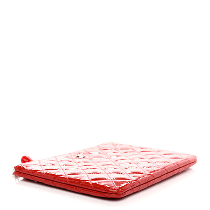 Chanel Patent Calfskin Quilted Valentine Hearts Medium O Cosmetic Case Red 4 of 7