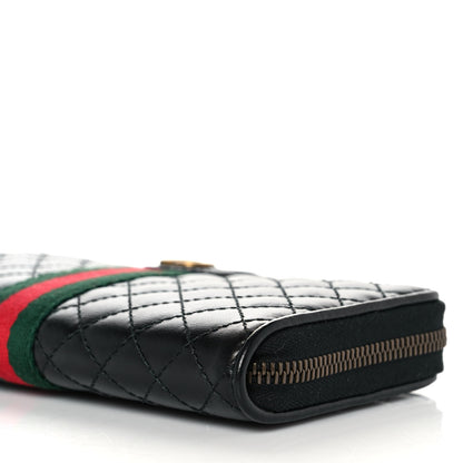 Gucci Calfskin Web Trapuntata GG Zip Around Wallet Black 9 of 9