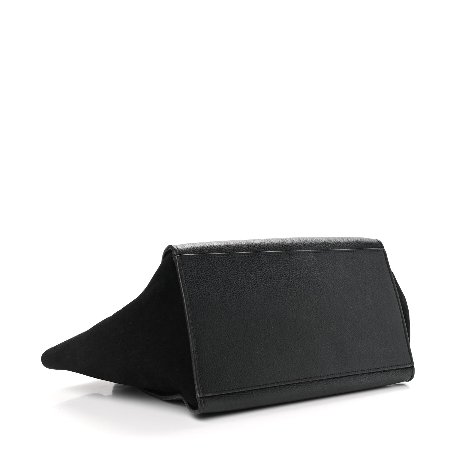Celine Drummed Calfskin Suede Medium Trapeze Black 4 of 12