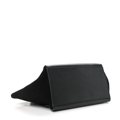 Celine Drummed Calfskin Suede Medium Trapeze Black 4 of 12