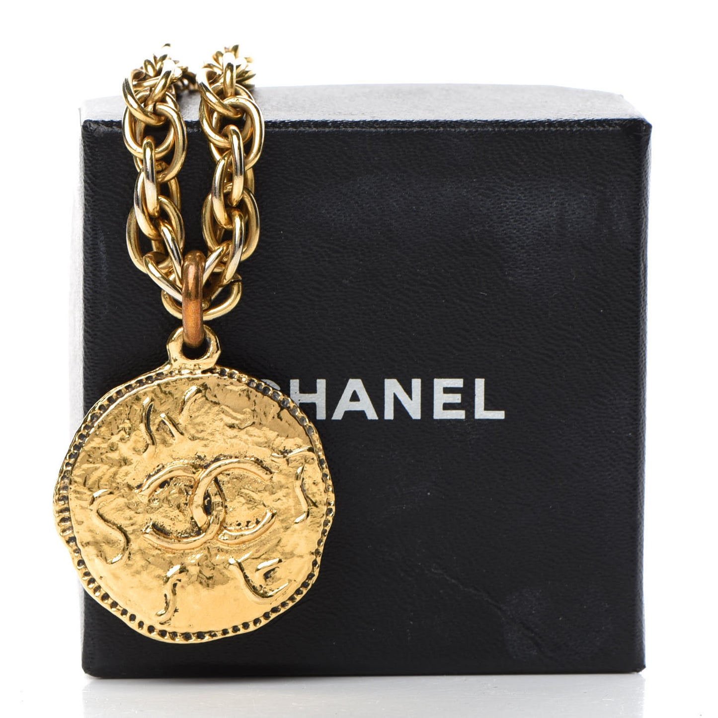 CC Chain Pendant Long Necklace Gold