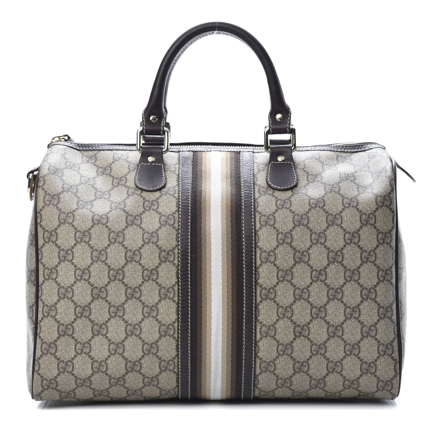 GG Plus Monogram Web Medium Joy Boston Dark Brown