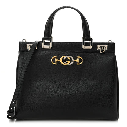 Gucci Grainy Calfskin Medium Zumi Top Handle Bag Black 1 of 10