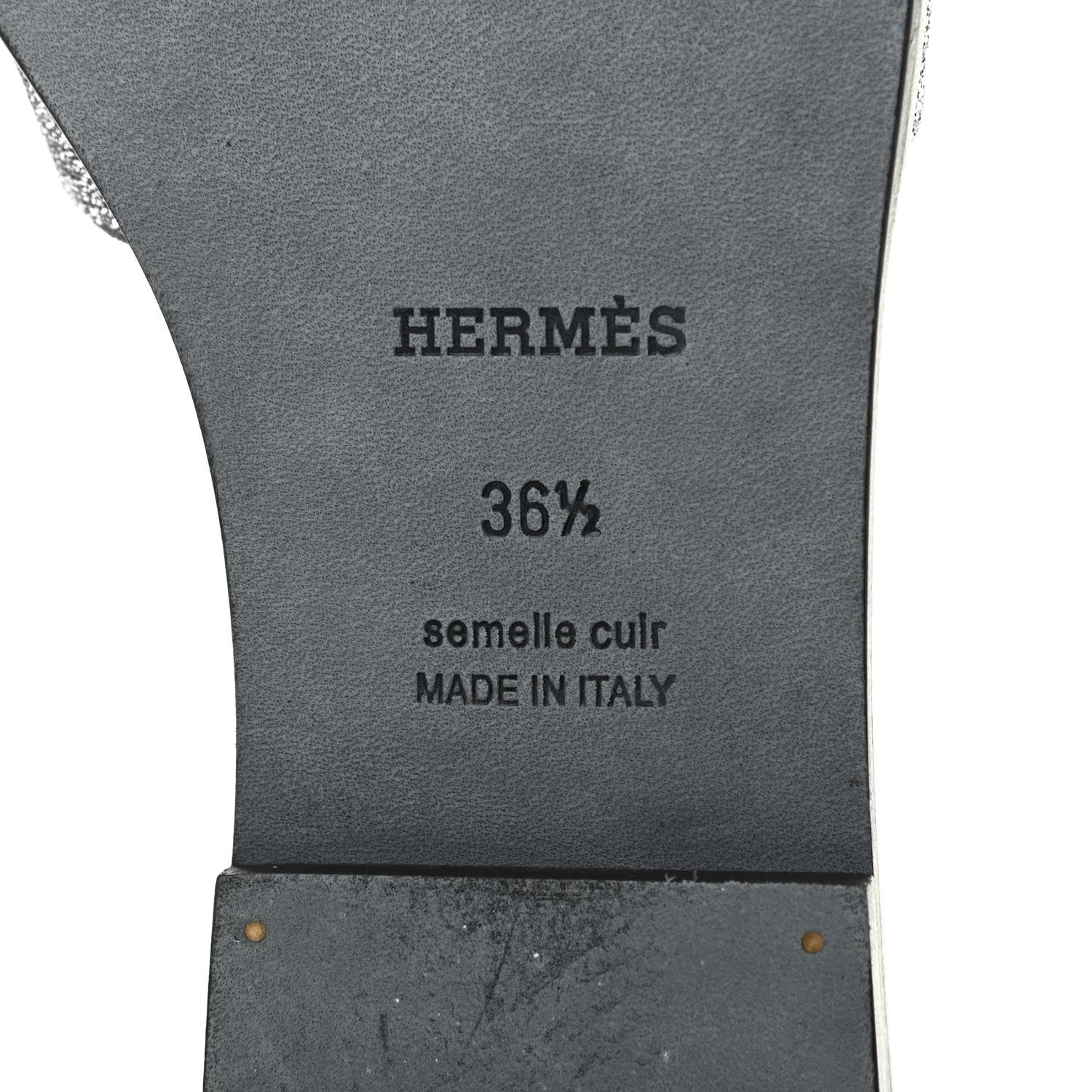 Hermes Suede Goatskin Crystal Powder Oran Sandals 36.5 Black 6 of 8