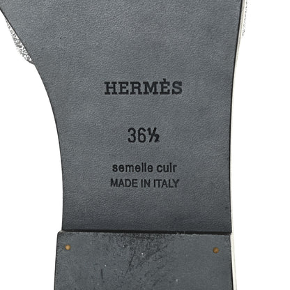 Hermes Suede Goatskin Crystal Powder Oran Sandals 36.5 Black 6 of 8