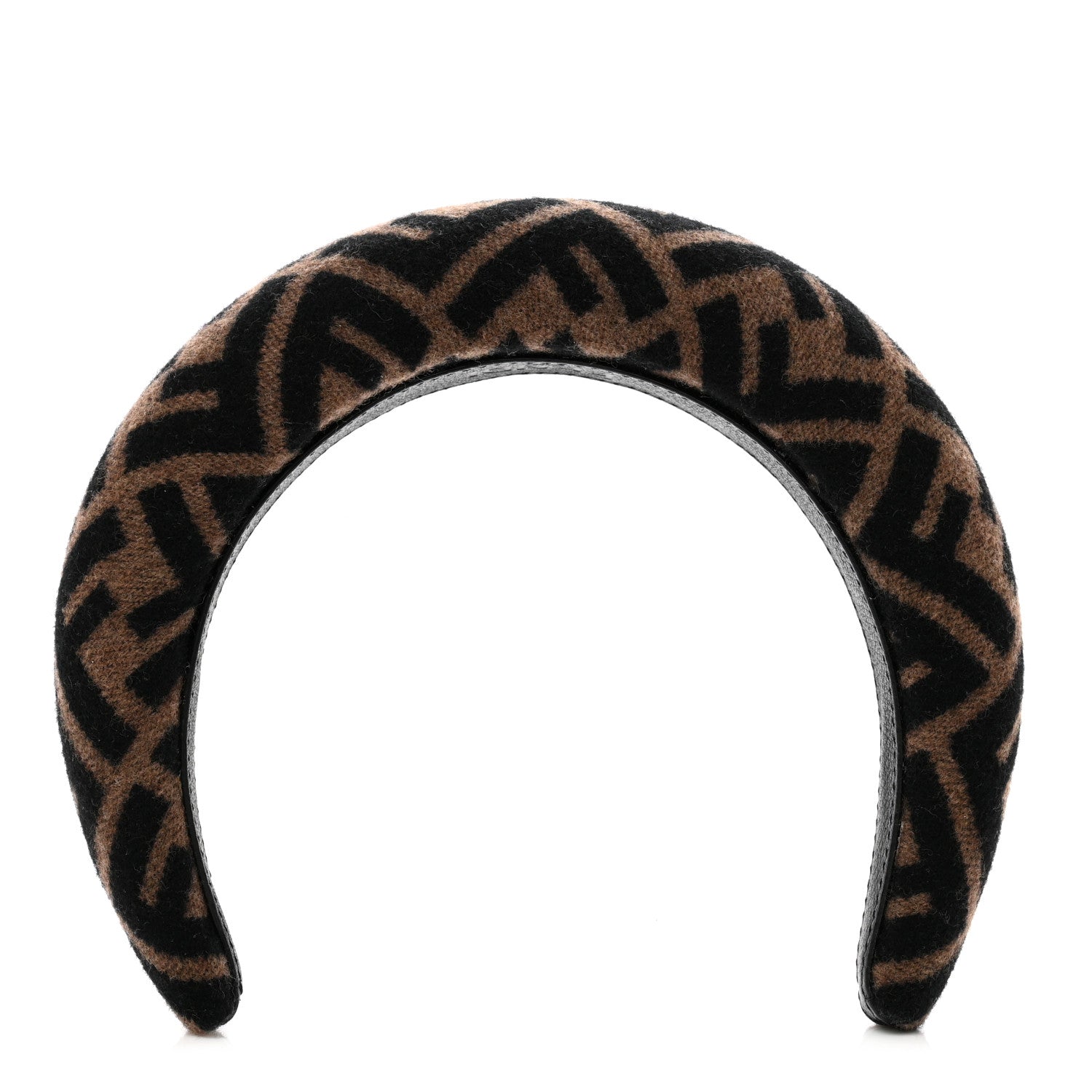 Fendi Wool Cashmere FF Logo Headband Tobacco 1 of 6
