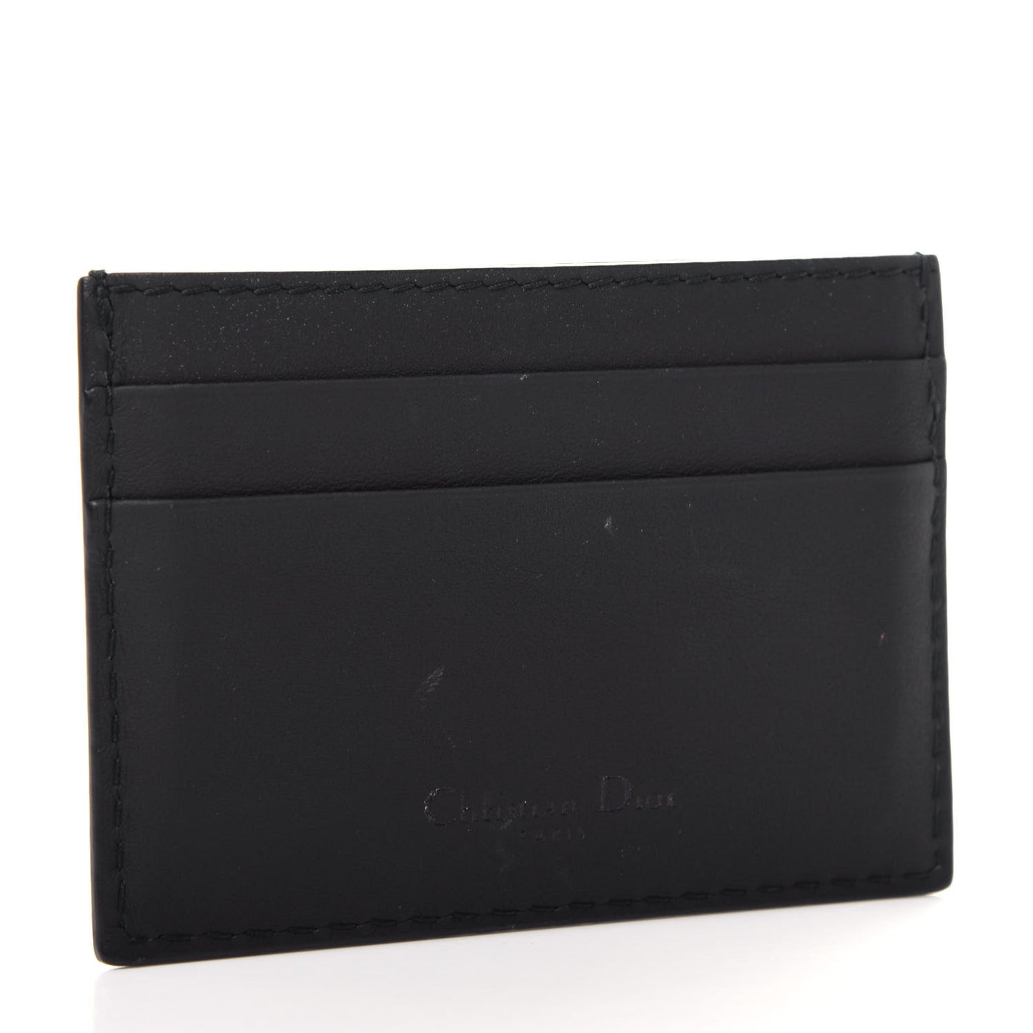 Calfskin D-Fence Card Holder Black