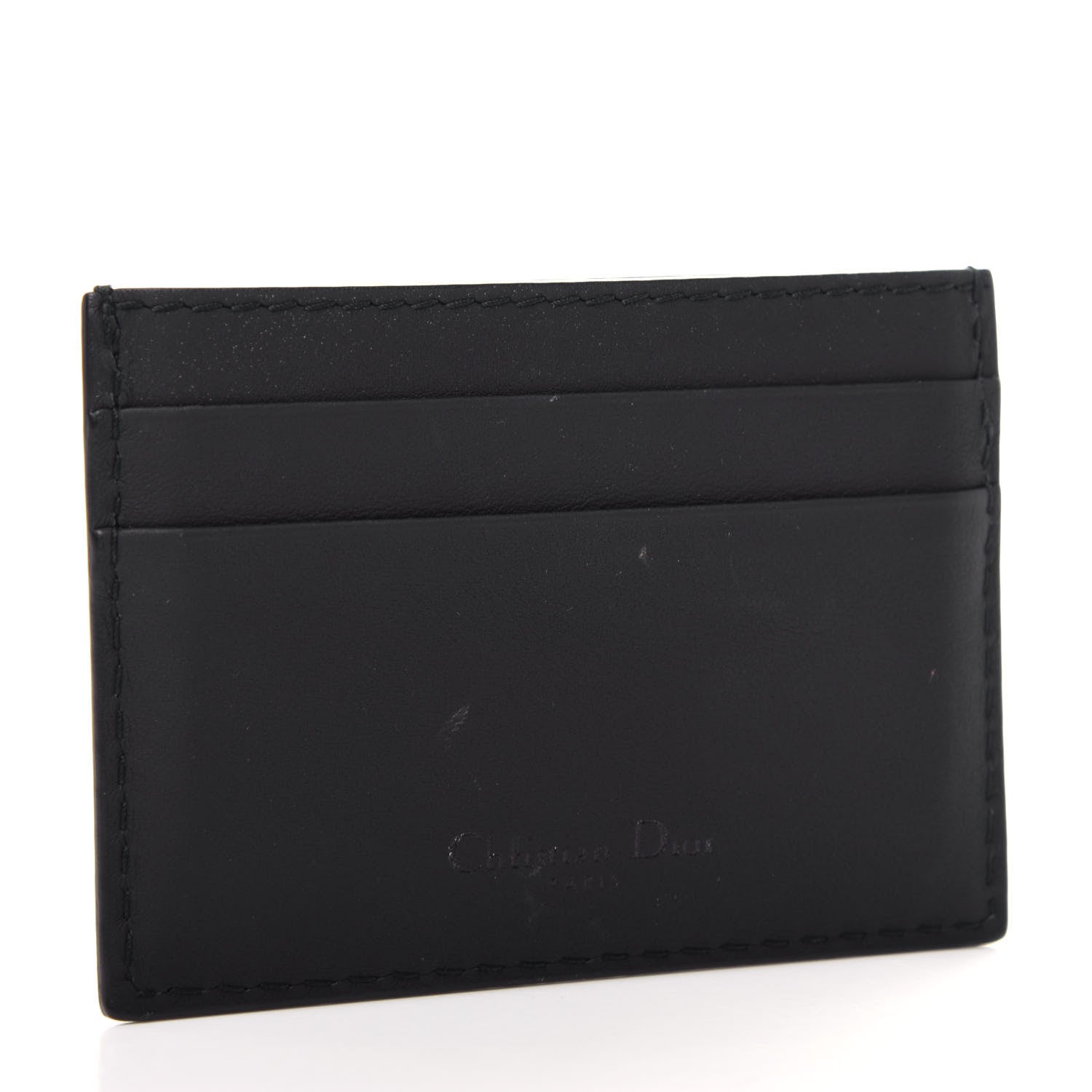 Christian Dior Calfskin D-Fence Card Holder Black 3 of 7
