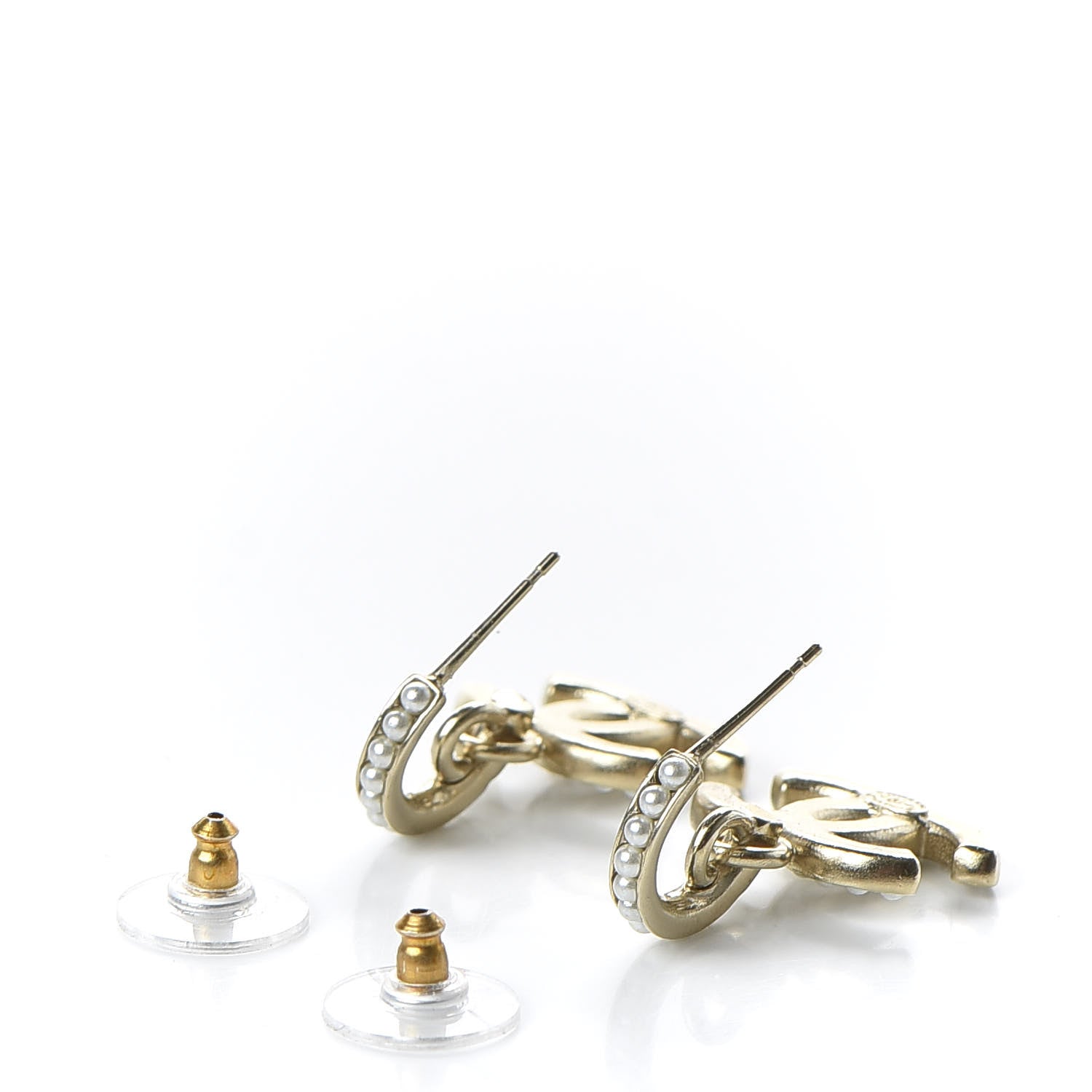 Chanel Pearl CC Hoop Drop Earring Gold 3 of 5