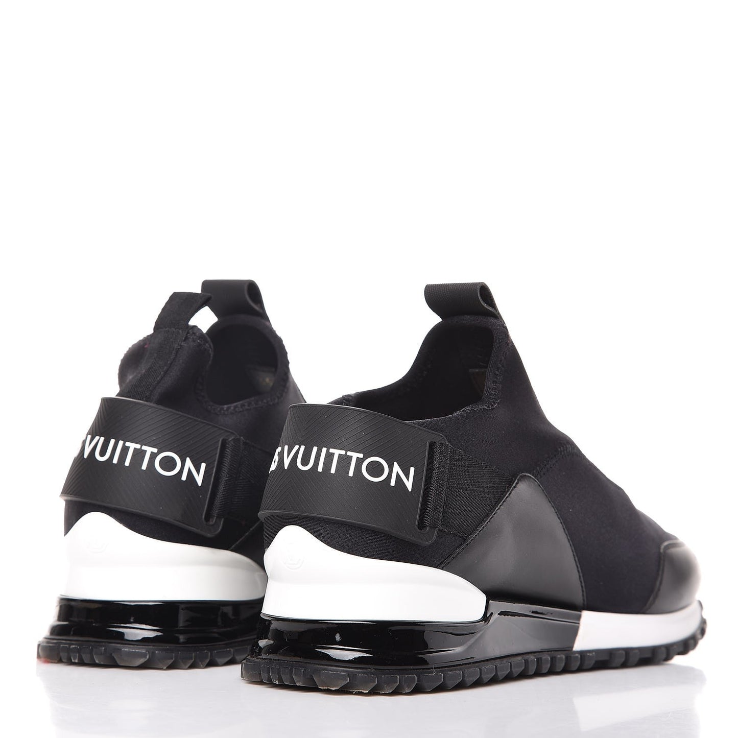 Calfskin Fabric Run Away Sneakers 35 Black
