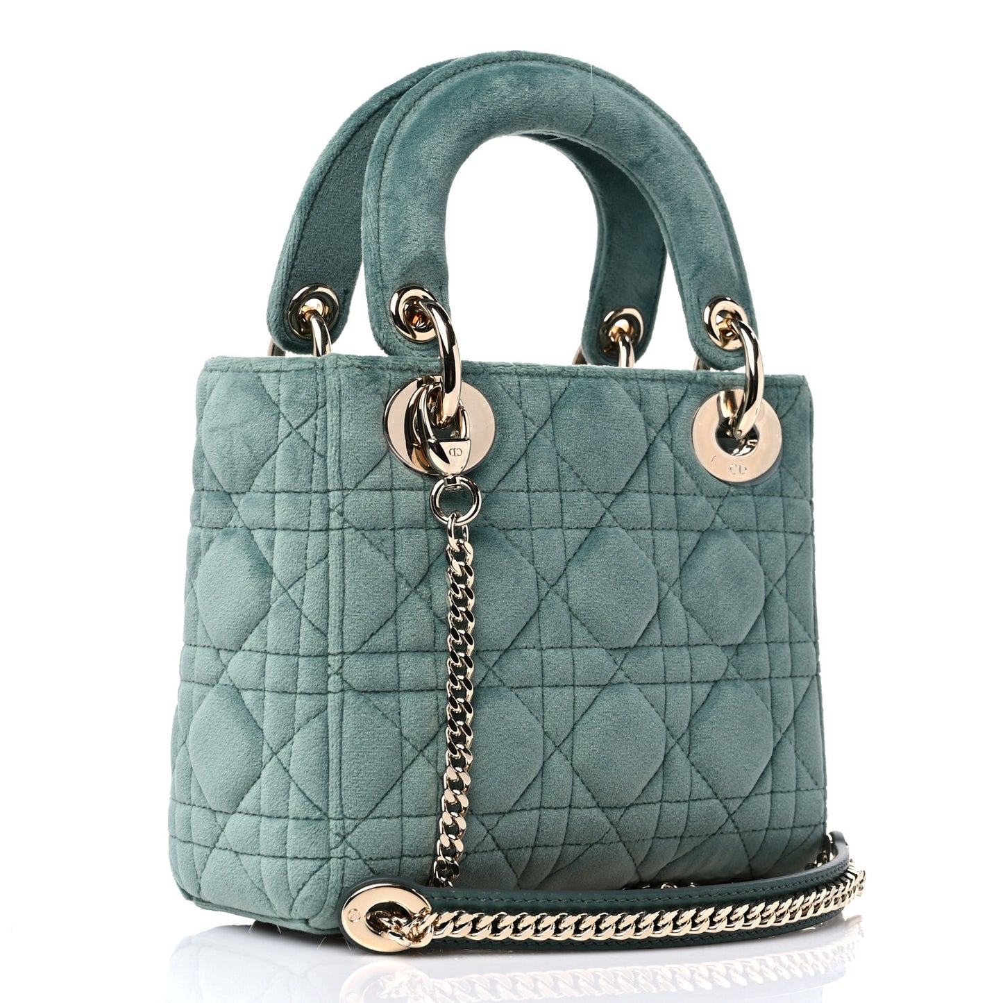 Velvet Mini Lady Dior Green
