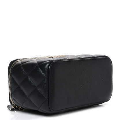 Chanel Caviar Quilted Small Tiny CC Vanity Case With Chain  Black 4 of 11