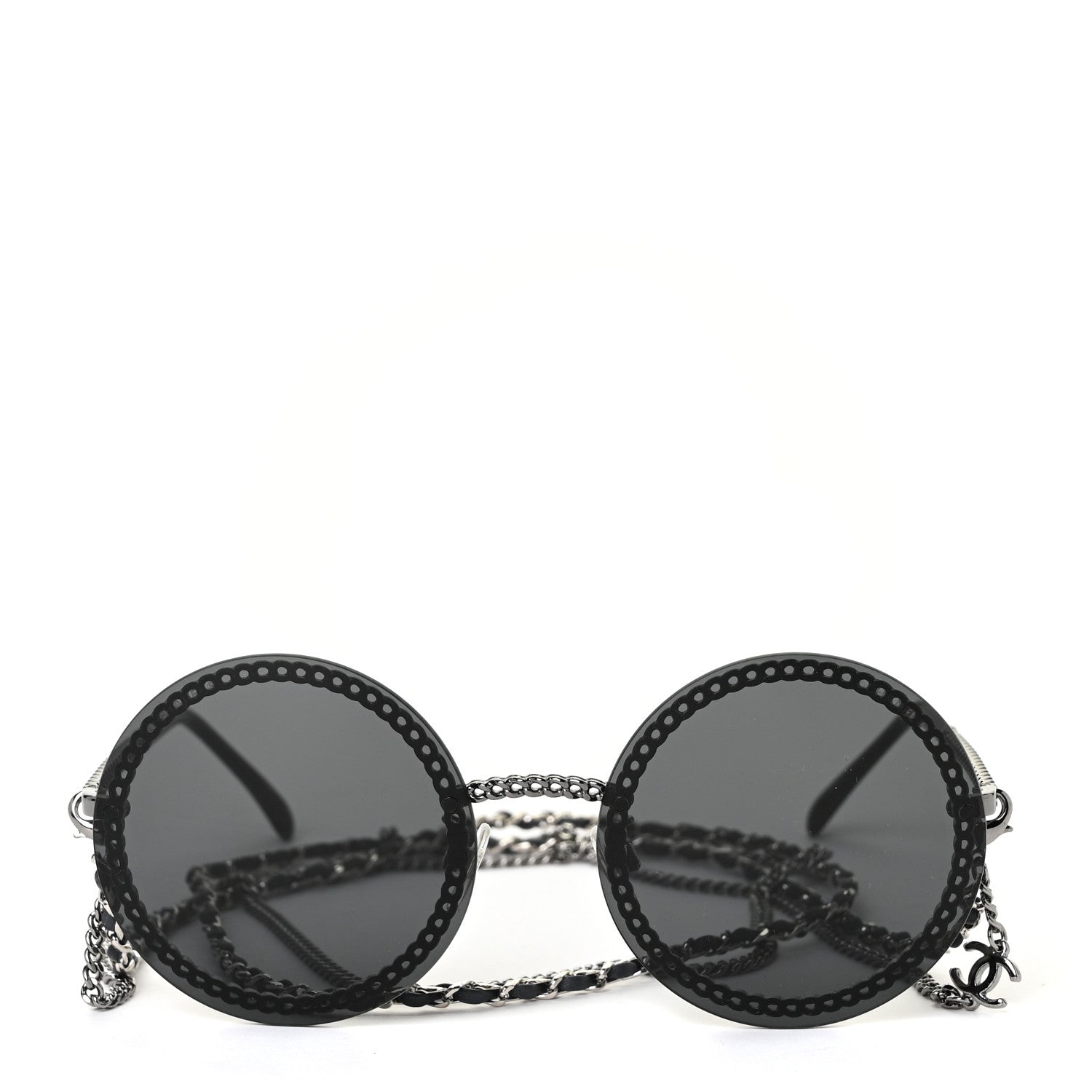 Chanel Round Chain Sunglasses 4245 Black 2 of 7