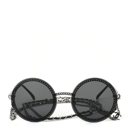 Chanel Round Chain Sunglasses 4245 Black 2 of 7