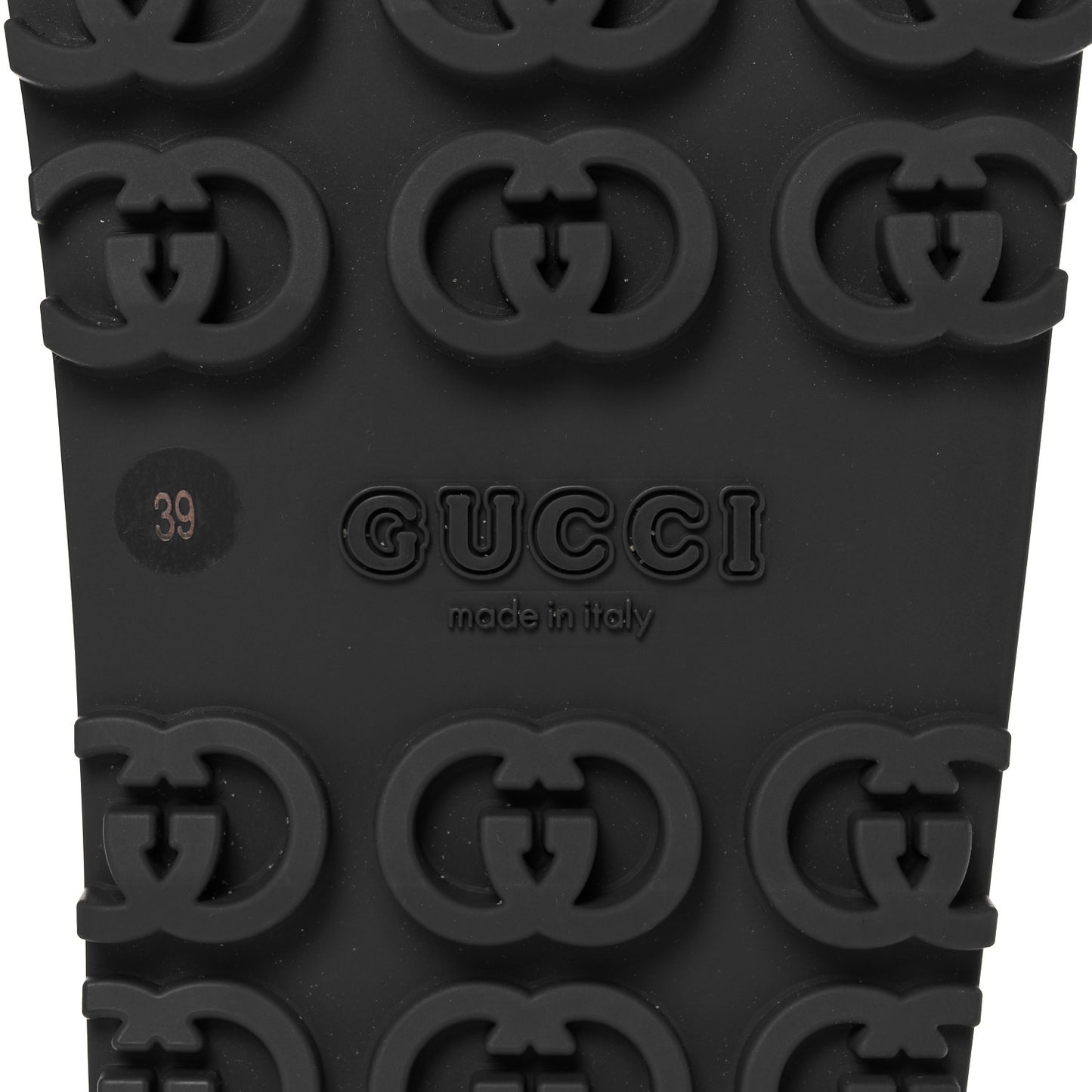 Soft Rubber Womens Interlocking G Platform 42mm Slide Sandals 39 Black