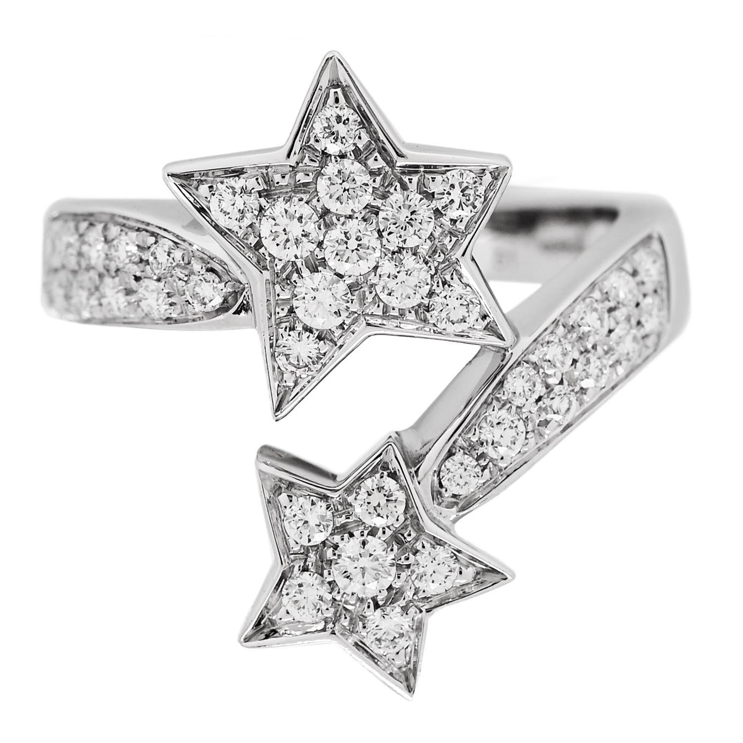18K White Gold Diamond Comete Geode Ring 51 5.75