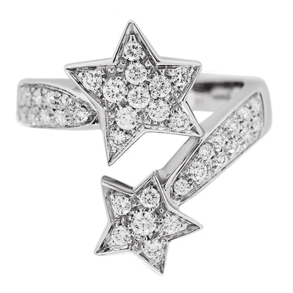 Chanel 18K White Gold Diamond Comete Geode Ring 51 5.75 1 of 5