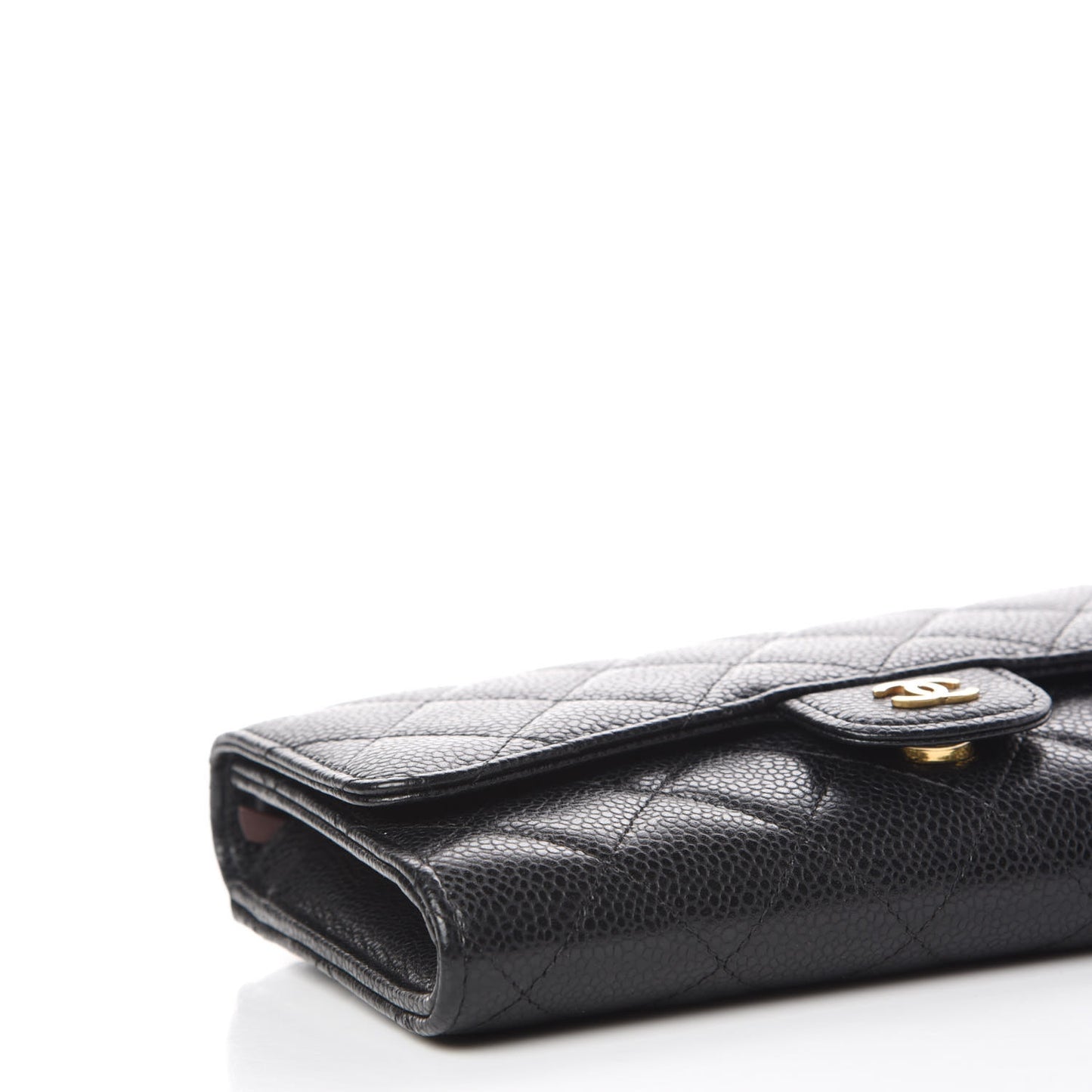 Caviar Quilted Wallet on Removable Chain Black