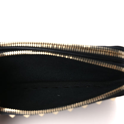 Valentino Garavani Pebbled Calfskin Rockstud Small Chain Shoulder Bag Black 6 of 10