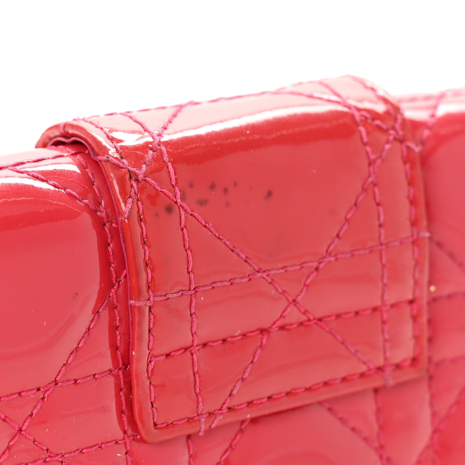 Christian Dior Patent Cannage Miss Dior Chain Wallet Fuchsia 11 of 12