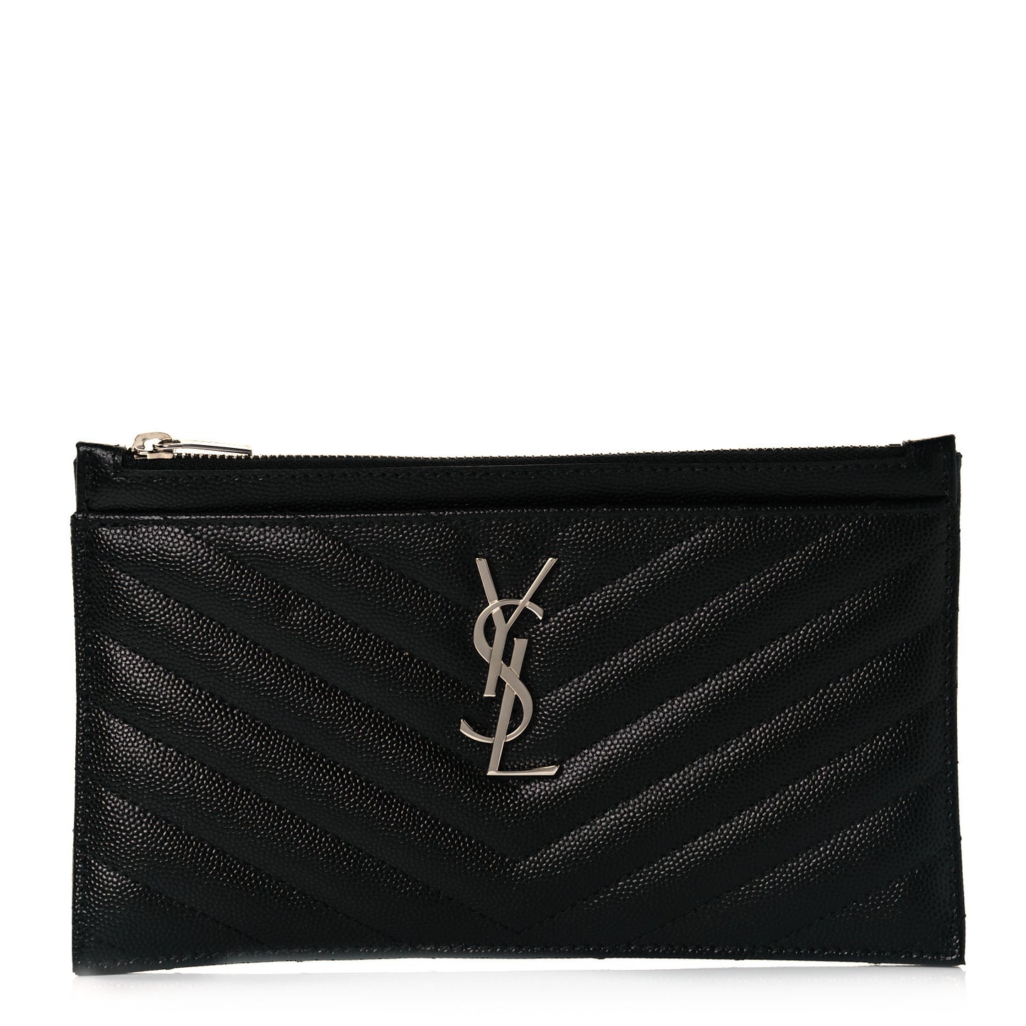 Grain De Poudre Chevron Monogram Bill Pouch Black