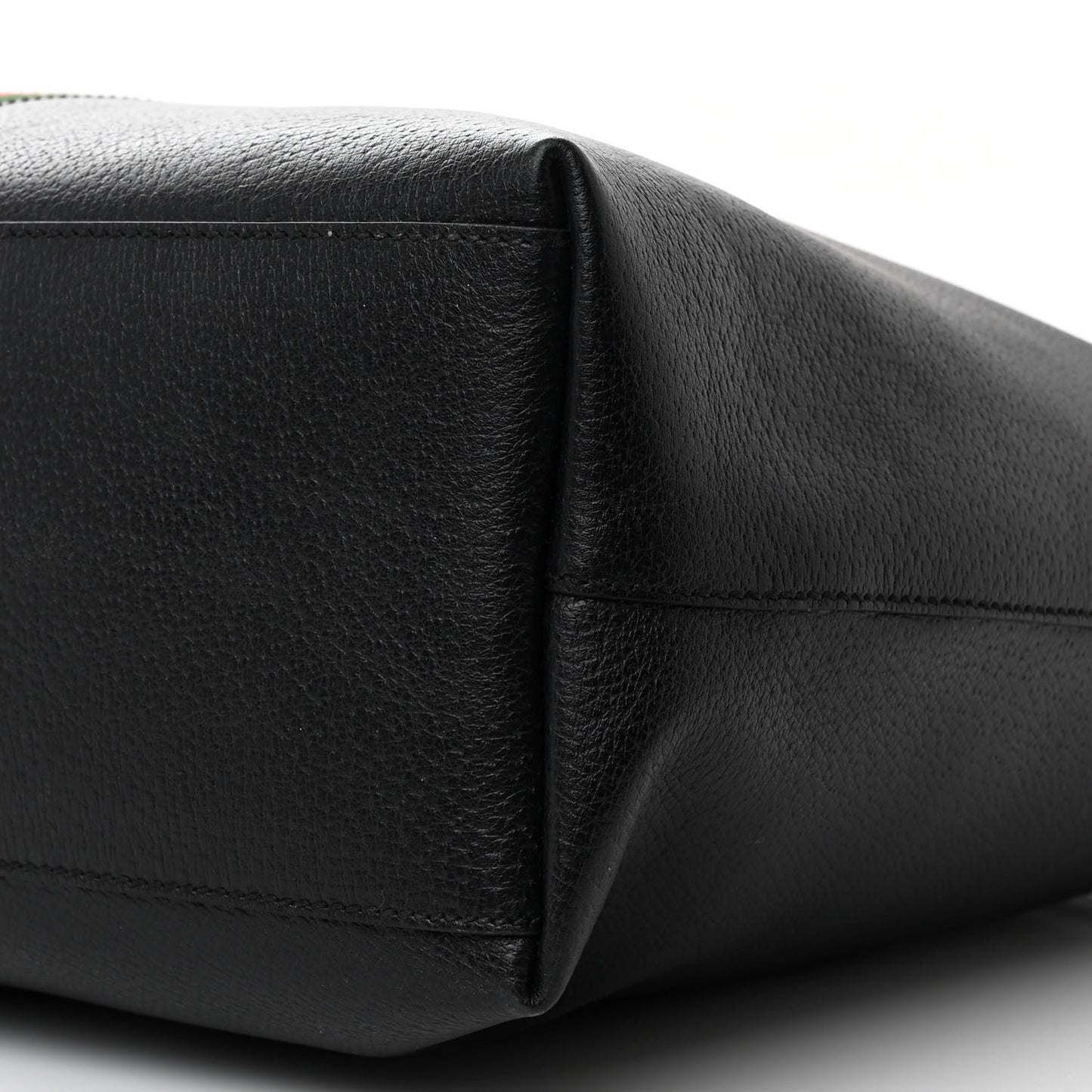 Textured Calfskin Web Medium Ophidia Shopping Tote Black
