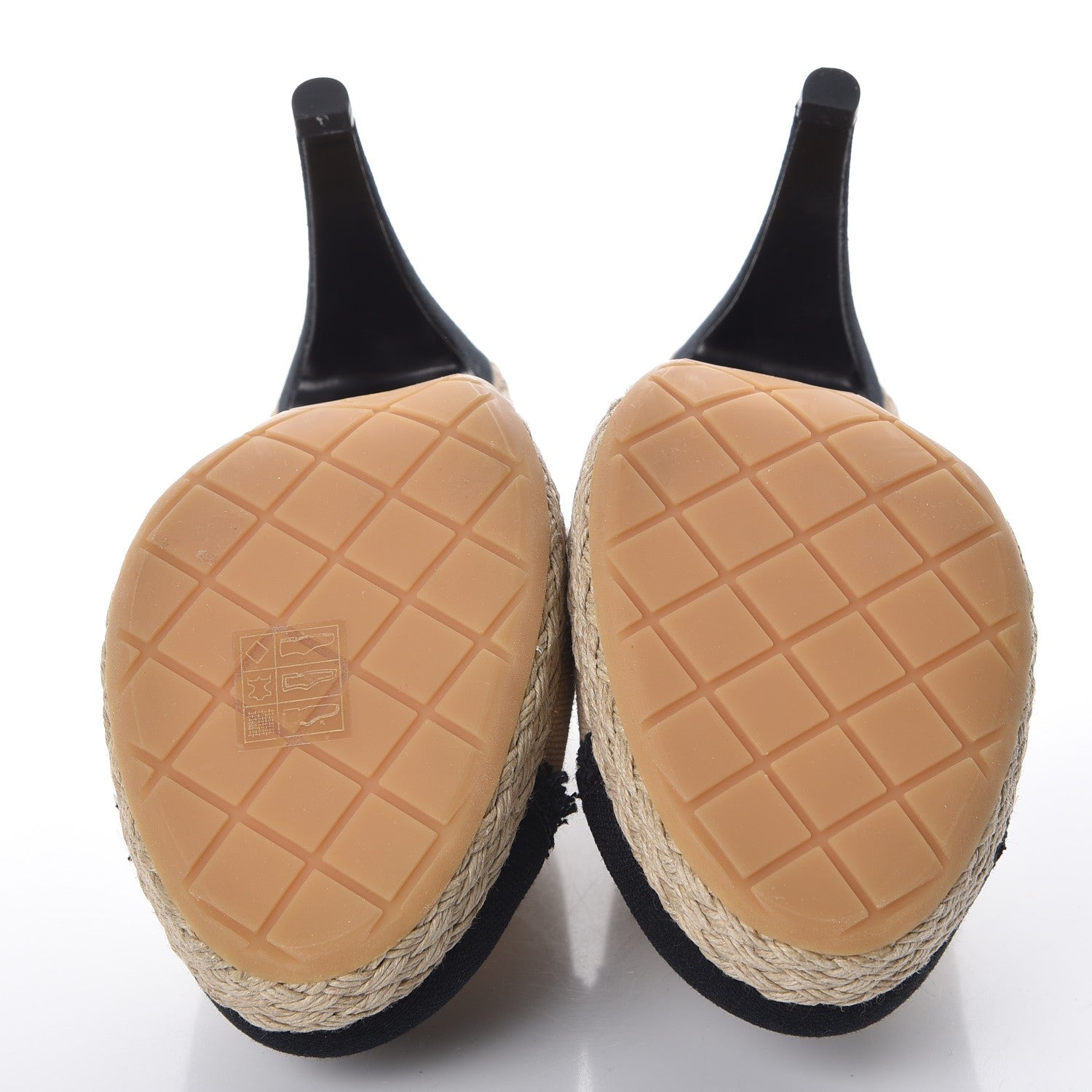 Chanel Toile Cap Toe Espadrille Pumps 39 Beige Black 5 of 9