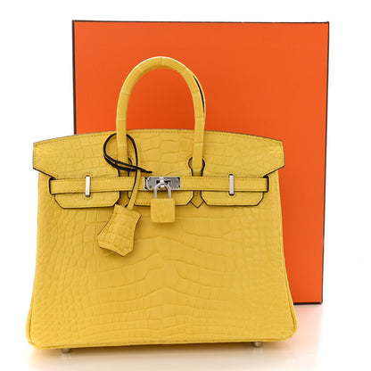 Hermes Matte Alligator Birkin 25 Mimosa 10 of 10