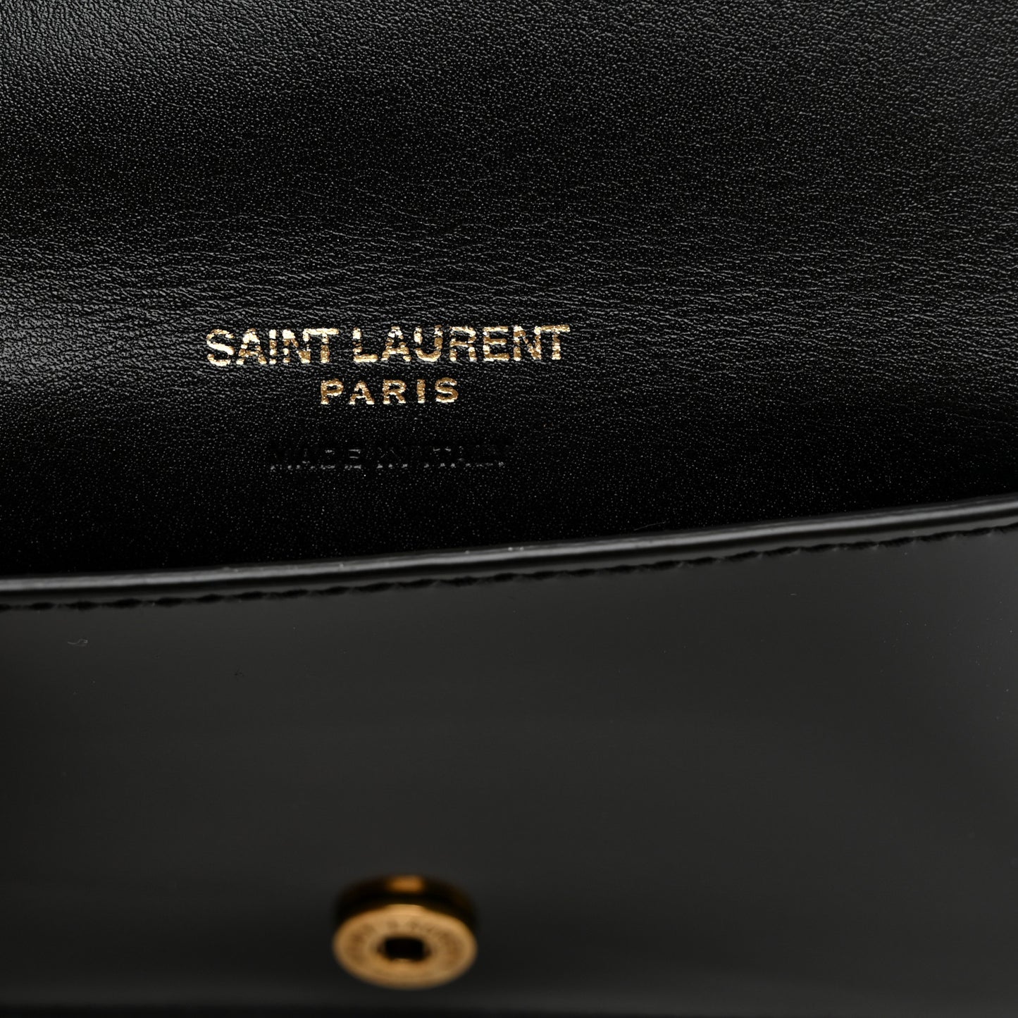 Nappa Patent Calfskin Two-Toned Monogram Flap Wallet Alabastro Black