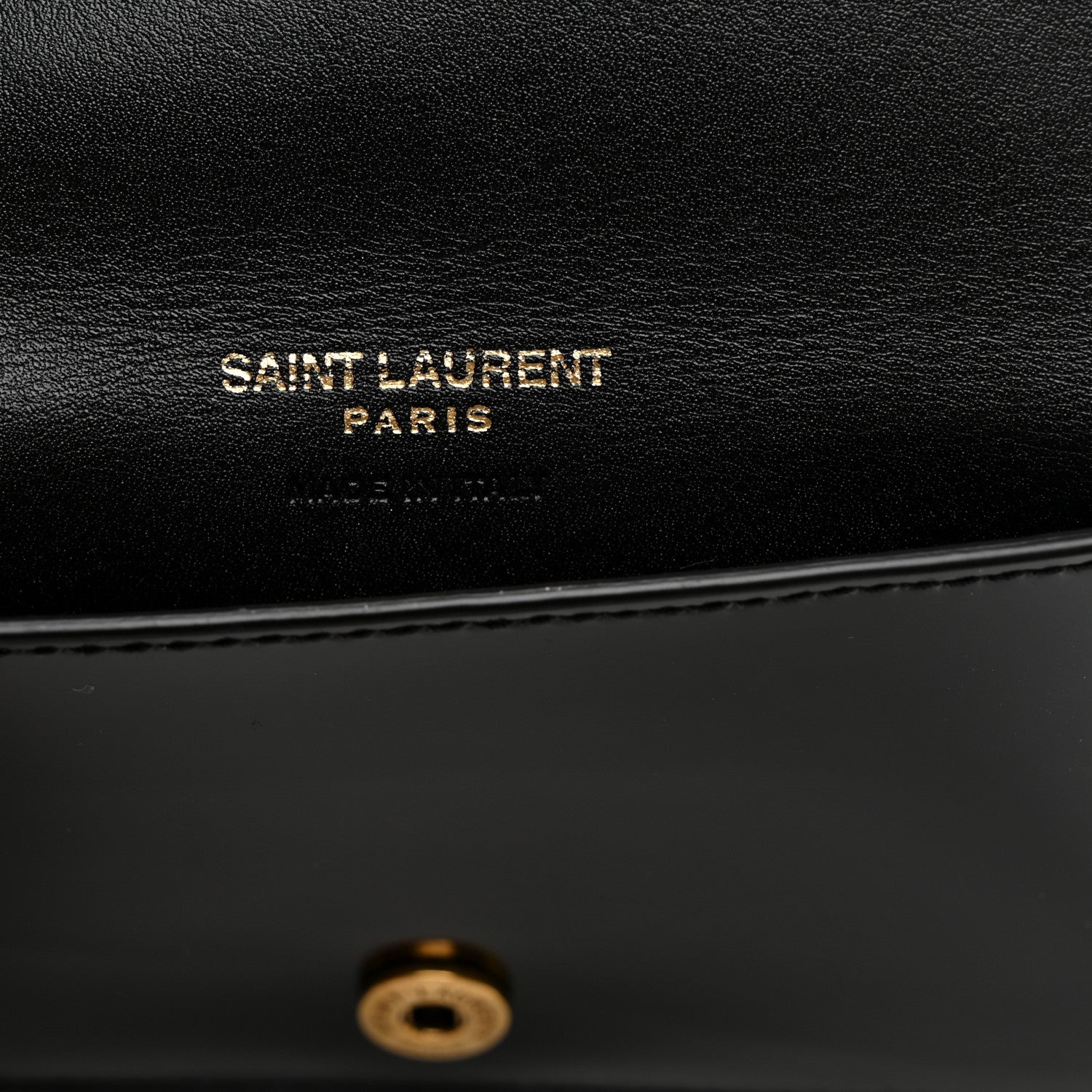 Saint Laurent Nappa Patent Calfskin Two-Toned Monogram Flap Wallet Alabastro Black 6 of 8
