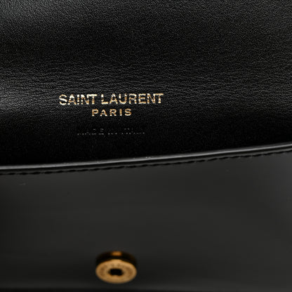 Saint Laurent Nappa Patent Calfskin Two-Toned Monogram Flap Wallet Alabastro Black 6 of 8